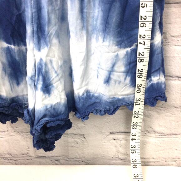 American Eagle Outfitters Tie Dye Ruffle Flare Sleeve V-Neck Lace Up Romper M - Picture 13 of 16